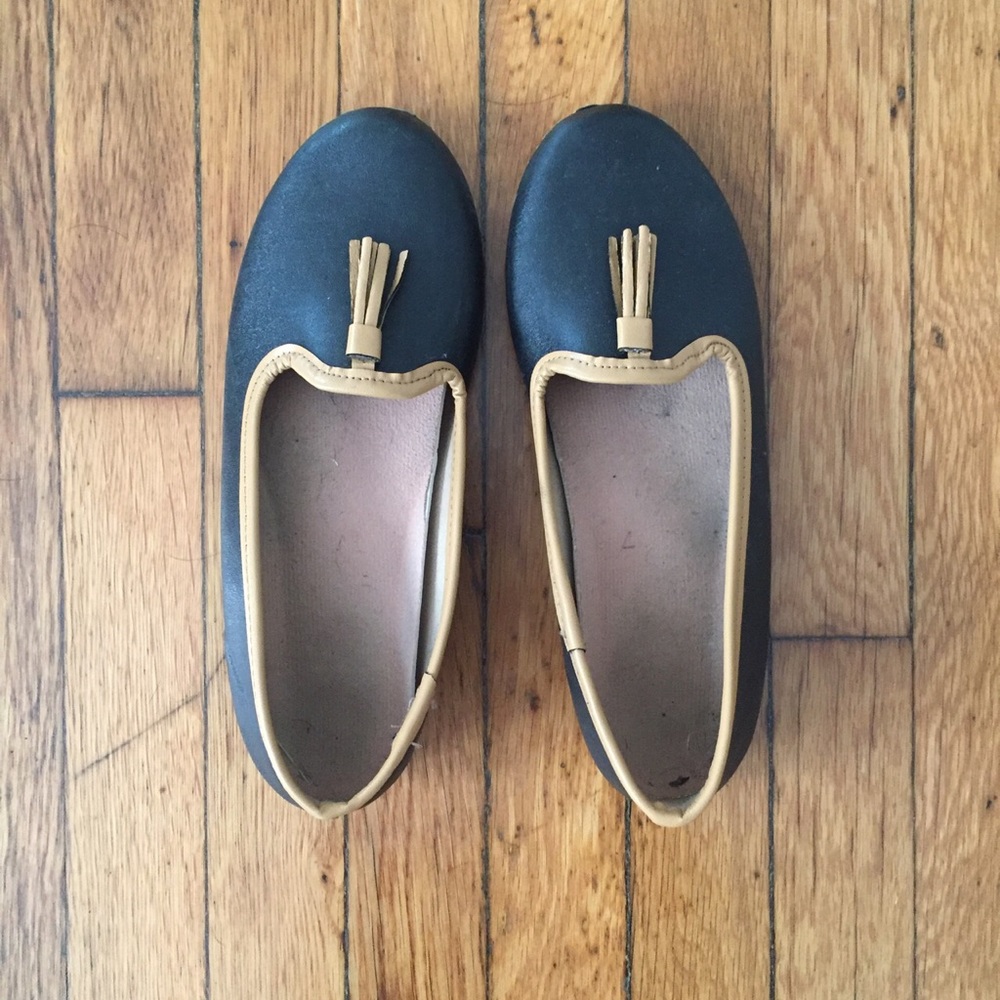 Black Tassel Loafer Flats